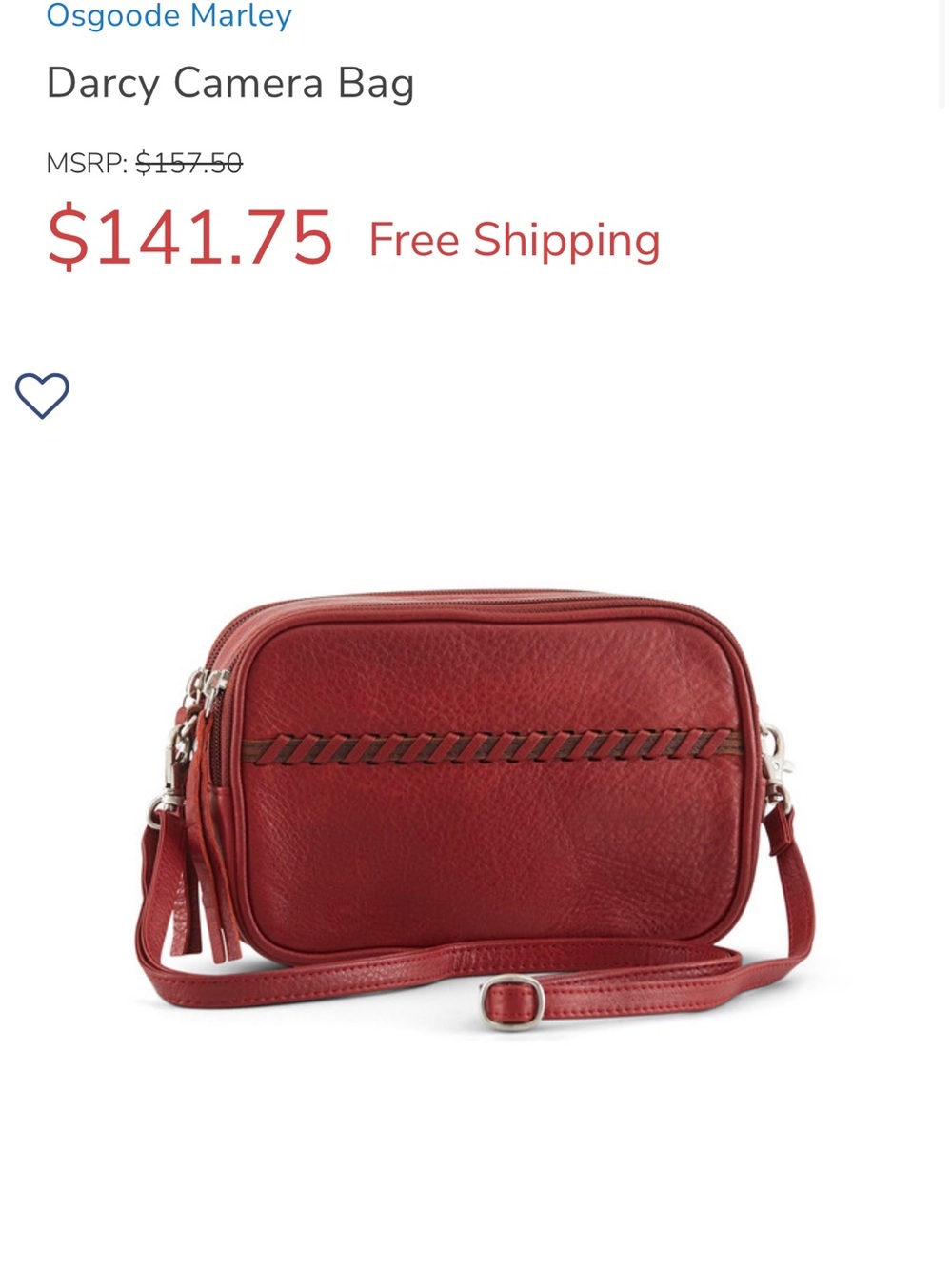 Osgoode Marley Darcy Crossbody Bag in Red